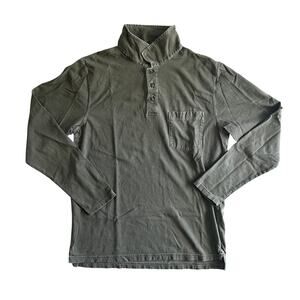 L.L.Bean Olive Henley Long Sleeve Shirt Men’s Medium Cotton Casual